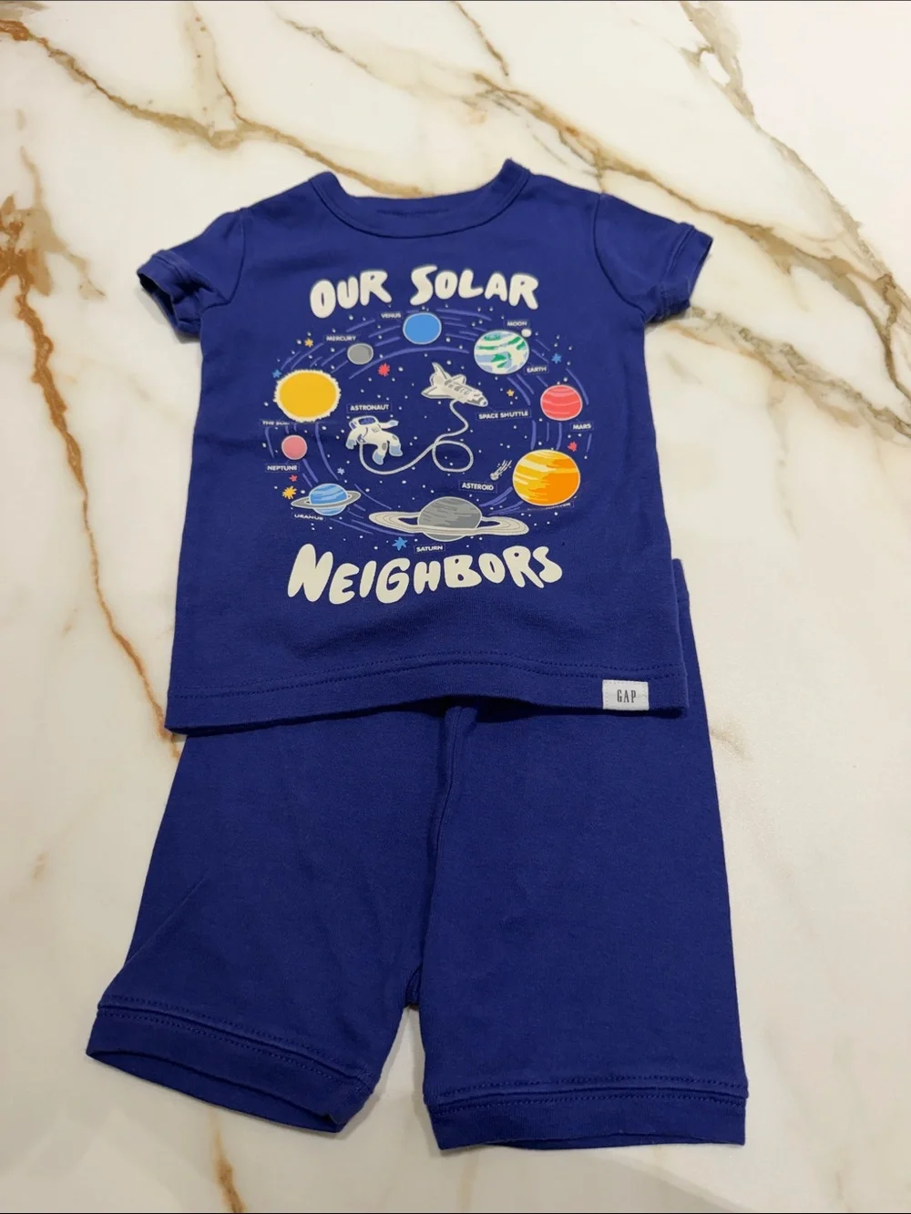 GAP Kids Blue 'Our Solar Neighbors' Space Pajama Set 2T